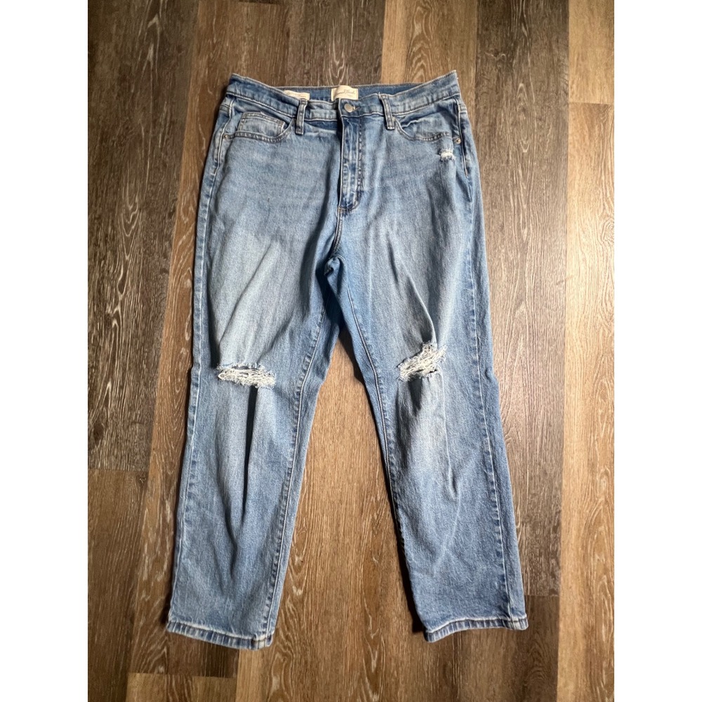 Universal Thread 90s Slim Jeans Women 12R Light Blue Distressed High Rise